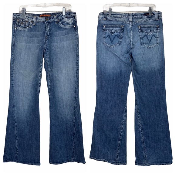 Vigoss Denim - Vigoss Super Wide Leg Flare Light Wash Jeans 13/14